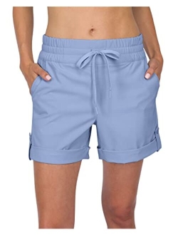 Womens Golf Shorts - 5 Inseam, Quick Dry Active Shorts w/Pockets, Adjustable Drawstring & Stretchy Waistband