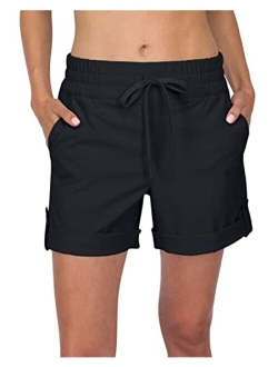 Womens Golf Shorts - 5 Inseam, Quick Dry Active Shorts w/Pockets, Adjustable Drawstring & Stretchy Waistband