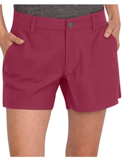 Womens Golf Shorts - 5 Inseam, Quick Dry Active Shorts w/Pockets, Adjustable Drawstring & Stretchy Waistband