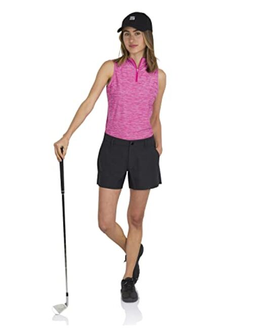 Three Sixty Six Womens Golf Shorts - 5 Inseam, Quick Dry Active Shorts w/Pockets, Adjustable Drawstring & Stretchy Waistband