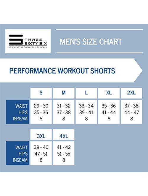 Three Sixty Six Dry Fit Mens Workout Shorts - Performance Stretch Gym Shorts for Men - Anti-Odor, Zip Pocket