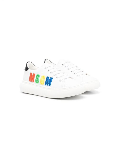 MSGM Kids embroidered-logo detail sneakers