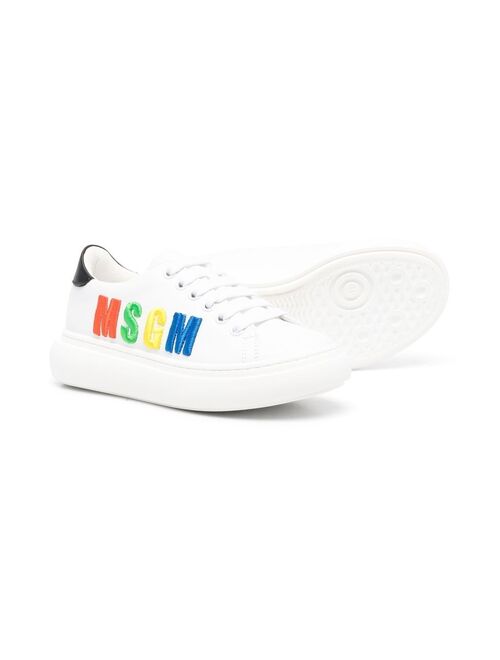 MSGM Kids embroidered-logo detail sneakers