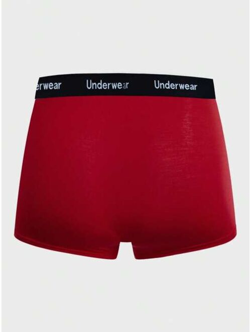 Men 5pcs Letter Tape Waist Boxer Brief