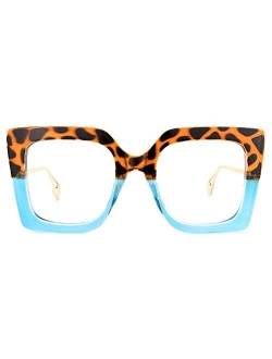 Zeelool Chic Oversized Thick Square Blue Light Blocking Glasses for Women 100% UV400 Protection Eyewear Qatar ZOP01892