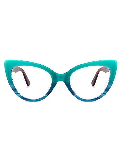 Zeelool Women's Stylish Cat Eye Blue Light Blocking Glasses 100% UV400 Protection Claudette ZOA01968