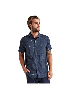 Men's Bless Up Mechanical Stretch Short Sleeve Button Up Shirt