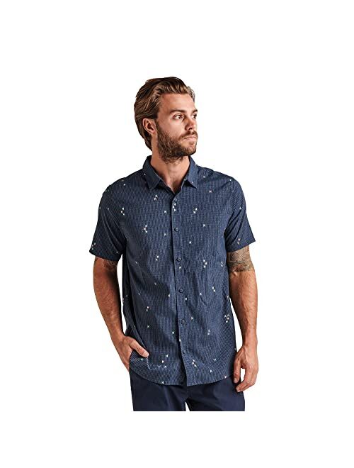 Roark Men's Bless Up Mechanical Stretch Short Sleeve Button Up Shirt