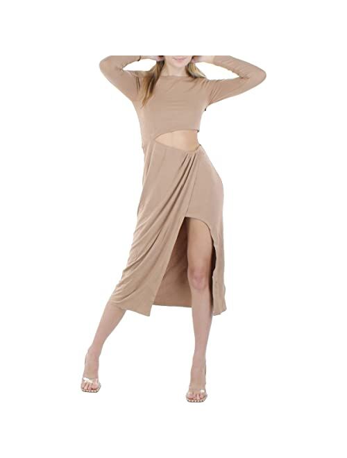 ASTR the label Womens Knit Asymmetric Wrap Dress