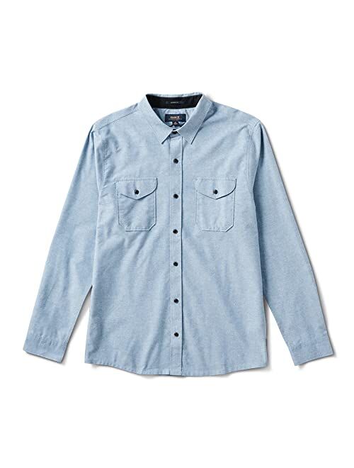 Roark Mens Well Worn Long Sleeve Button Up, Broken in Feel with Lighweight Micro Twill