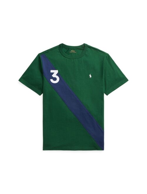 POLO RALPH LAUREN Big Boys Banner-Stripe Cotton Jersey Crew Neck T-shirt