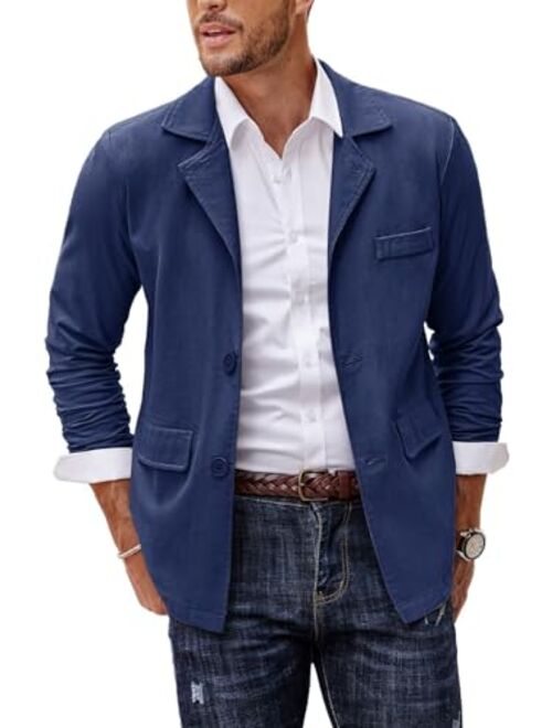 COOFANDY Men's Linen Cotton Casual Suits Blazer Jackets Lightweight Sports Coats