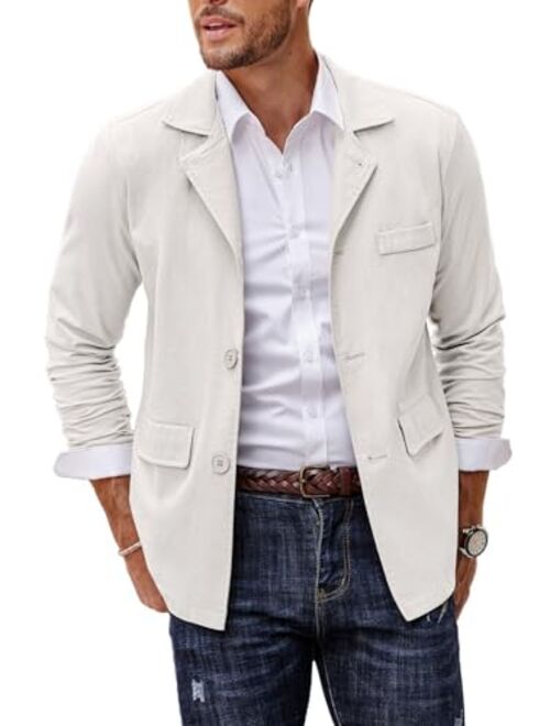 COOFANDY Men's Linen Cotton Casual Suits Blazer Jackets Lightweight Sports Coats