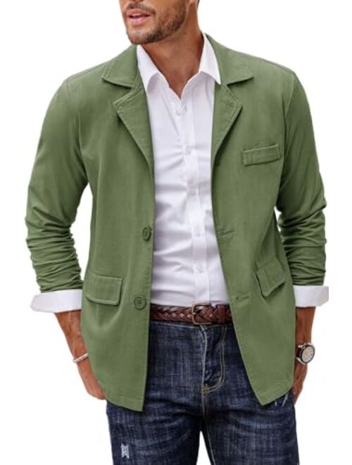 COOFANDY Men's Linen Cotton Casual Suits Blazer Jackets Lightweight Sports Coats