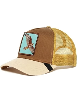 Deserthome Unisex Animal Mesh Trucker Hat Square Patch Baseball Cap for Womens Mens