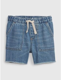 Baby 100% Organic Cotton Utility Denim Shorts with Washwell