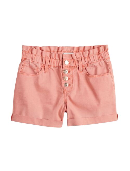 Girls 6-20 SO Paperbag Waist Denim Shortie Shorts