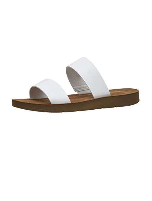 CUSHIONAIRE Women's Imelda 2 band slide sandal +Memory Foam