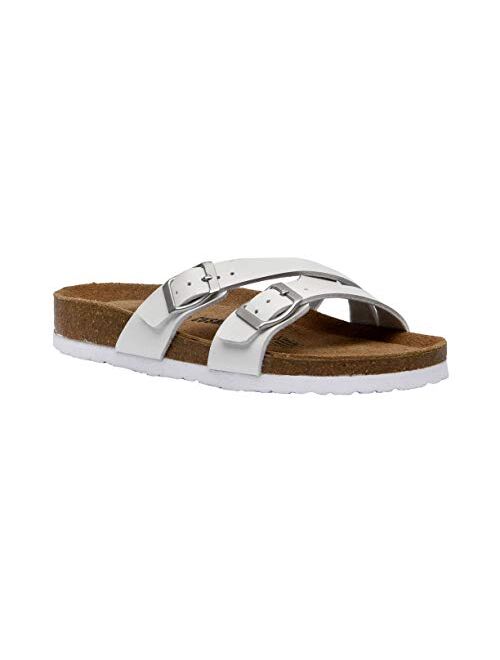 CUSHIONAIRE Women's Liza Cork Footbed Sandal With +Comfort