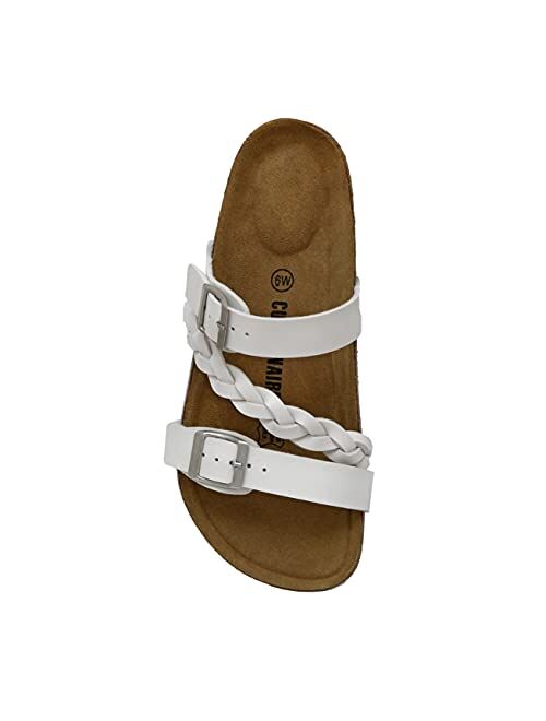 CUSHIONAIRE Women's Lizzy Cork footbed Sandal with +Comfort and Wide Widths Available