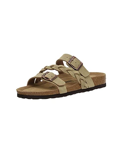 CUSHIONAIRE Women's Lizzy Cork footbed Sandal with +Comfort and Wide Widths Available