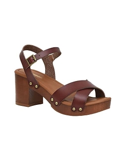 Women's Slate Faux Wood Sandal  Memory Foam Insole & LiteSole Technology -Wide Widths Available