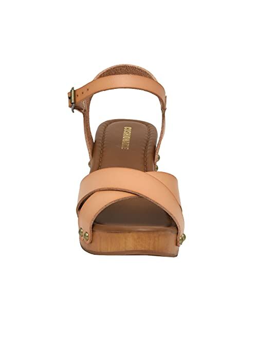 Cushionaire Women's Slate Faux Wood Sandal +Memory Foam Insole & LiteSole Technology -Wide Widths Available