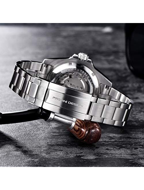 Pagani Design Mens Automatic Mechanical Wrist Watches Japanese Movement Stainless Steel Bracelet Ceramic Bezel 100M Waterproof Watch