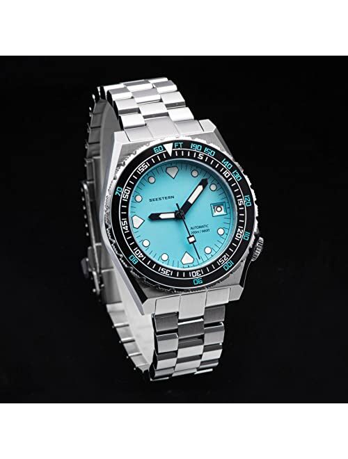 Generic V3 Seestern Teal Ceramics Bezel 40MM S407-600T LUME Date Bezel 200m Professional Diver's Mens Sport Watch