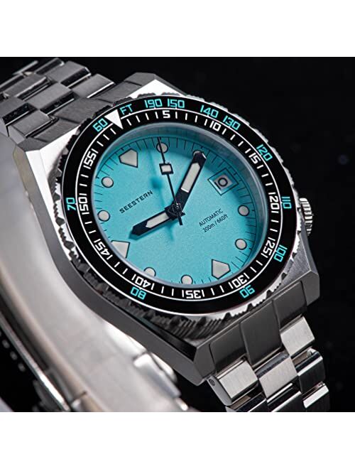 Generic V3 Seestern Teal Ceramics Bezel 40MM S407-600T LUME Date Bezel 200m Professional Diver's Mens Sport Watch