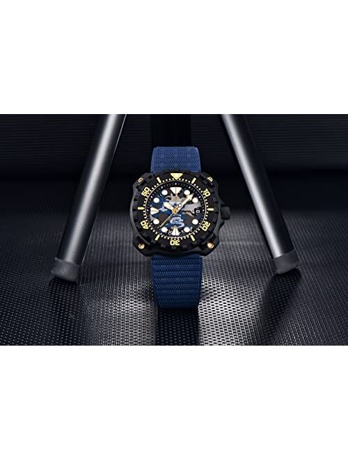 Pagrne Design Pagani Design Watch for Men Mechanical Automatic Movement, 200M/660ft Waterproof Military Camo Sport Rubber Strap Watch Men,Titanium Case Wrist Watch for Me