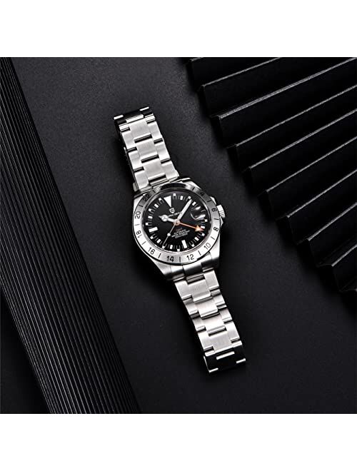 Pagrne Design Pagani Design Men's GMT Automatic Watch Stainless Steel Strap Waterproof 200M