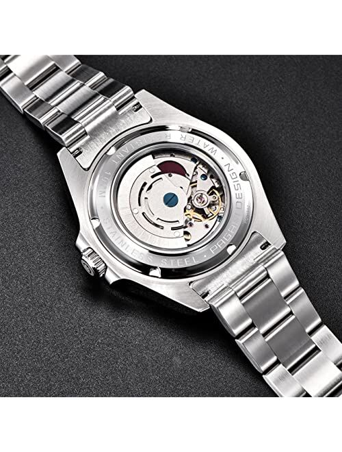 Pagrne Design Pagani Design Men's GMT Automatic Watch Stainless Steel Strap Waterproof 200M