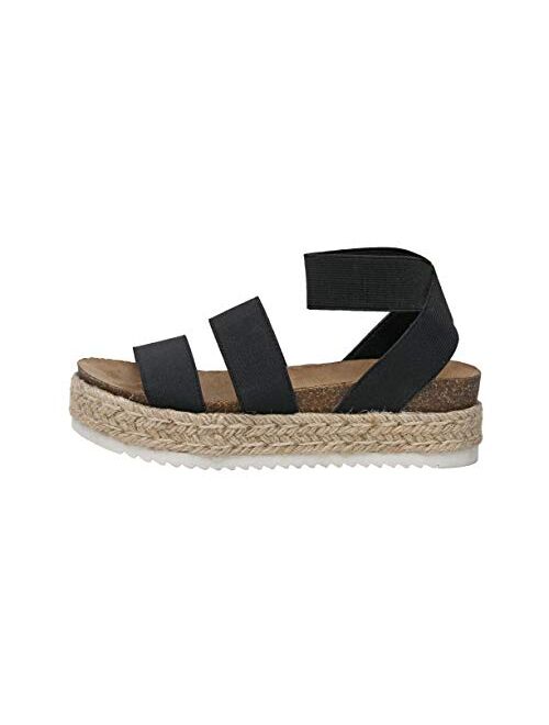 CUSHIONAIRE Women's Mandy Cork Espadrille Wedge Sandal