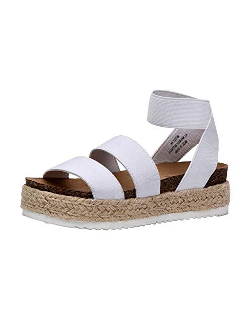 CUSHIONAIRE Women's Mandy Cork Espadrille Wedge Sandal