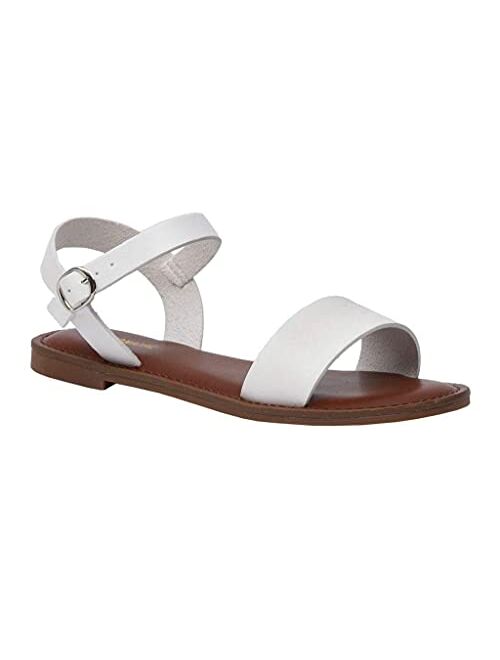 CUSHIONAIRE Women's Clara One Band Ankle Strap Sandal +Memory Foam, Wide Widths Available