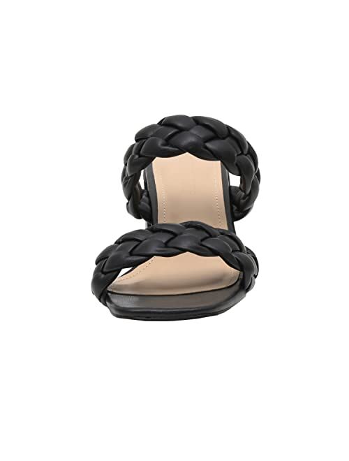 CUSHIONAIRE Women's Onyx braided Heel Sandal +Memory Foam Wide Widths Available