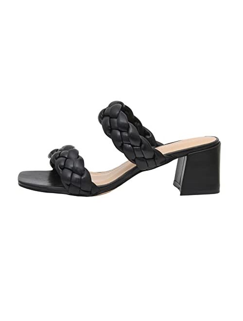 CUSHIONAIRE Women's Onyx braided Heel Sandal +Memory Foam Wide Widths Available