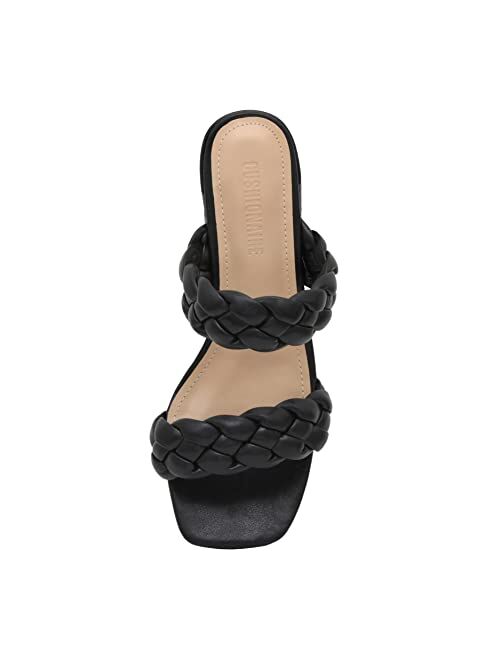 CUSHIONAIRE Women's Onyx braided Heel Sandal +Memory Foam Wide Widths Available