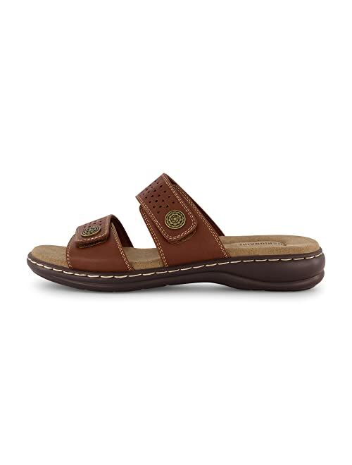 CUSHIONAIRE Women's Betsy comfort footbed slide Sandal with adjustable straps and +Comfort