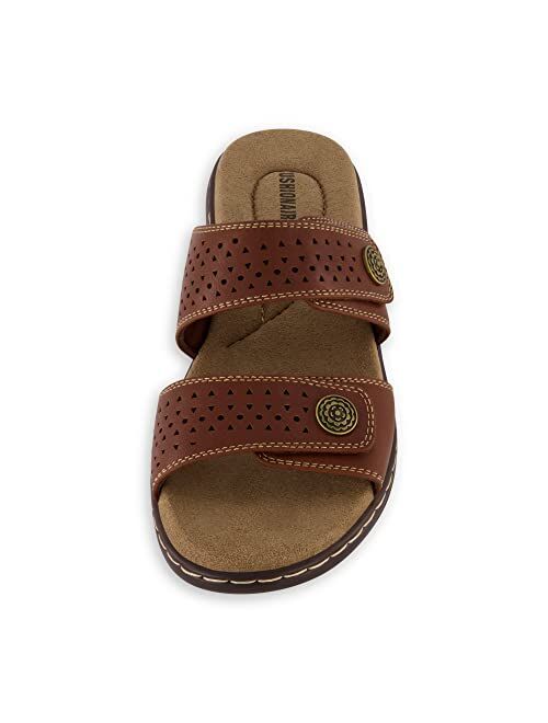 CUSHIONAIRE Women's Betsy comfort footbed slide Sandal with adjustable straps and +Comfort