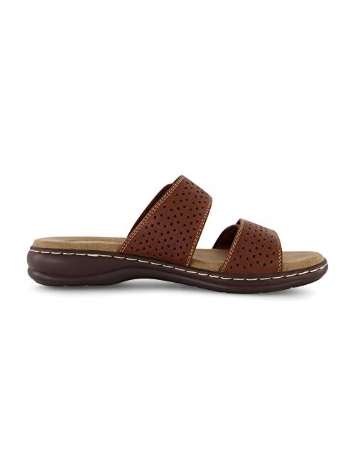 CUSHIONAIRE Women's Betsy comfort footbed slide Sandal with adjustable straps and +Comfort