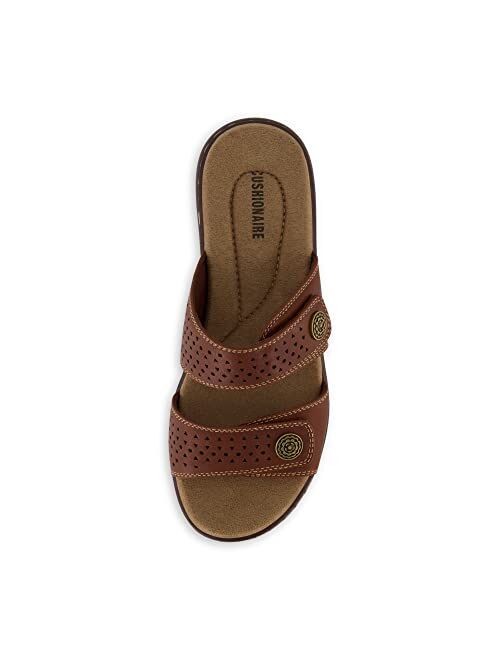 CUSHIONAIRE Women's Betsy comfort footbed slide Sandal with adjustable straps and +Comfort