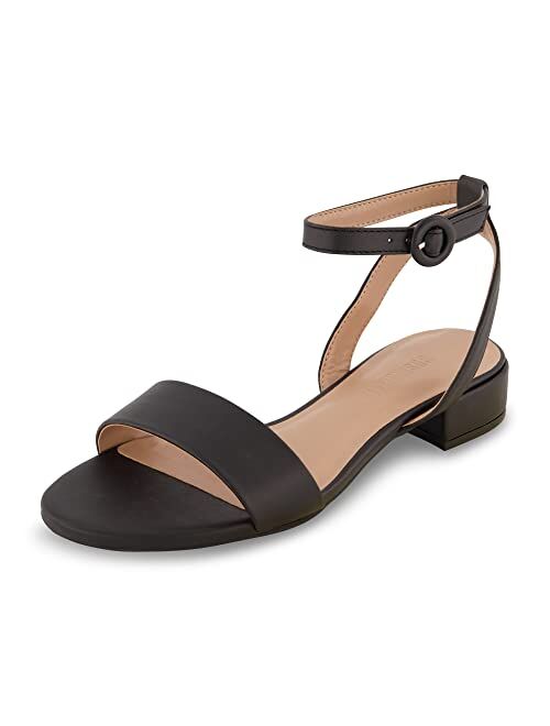 CUSHIONAIRE Women's Nila one band low block heel sandal +Wide Widths Available