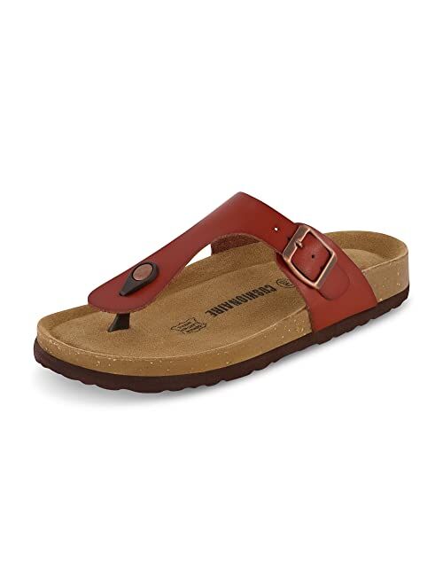 CUSHIONAIRE Women's Leah Cork footbed Sandal with +Comfort