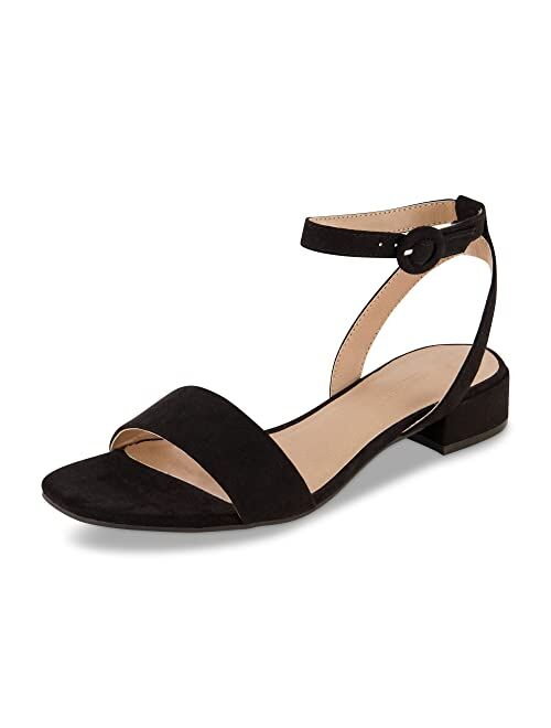 CUSHIONAIRE Women's Nobu one band low block heel sandal +Wide Widths Available