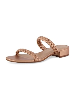 Women's Neptune braided low block heel sandal  Memory Foam