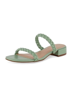 Women's Neptune braided low block heel sandal  Memory Foam