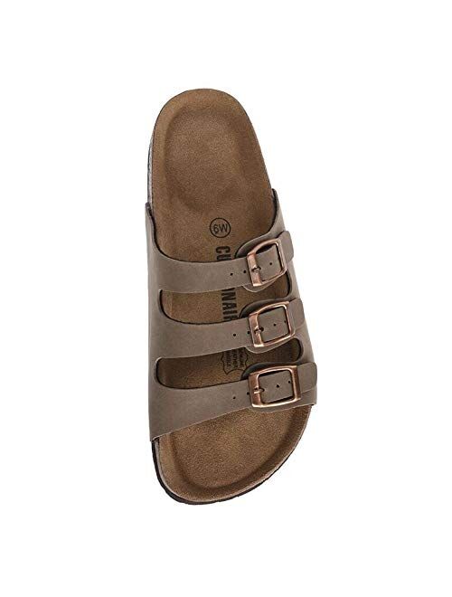 CUSHIONAIRE Women's Lela Cork footbed Sandal with +Comfort