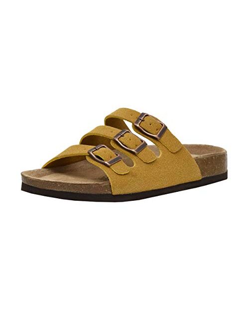 CUSHIONAIRE Women's Lela Cork footbed Sandal with +Comfort